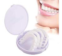 2 Paires Dentier Sourire Fausse Dents Facette Dentaire Couvre Dents Artificielles 2 Haut Et 2 Bas Réutilisable Prothèses Dentaires Sourire Parfait Snap on Fit Flex Facettes Dents Placages