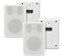 2 Paires Enceintes Haut-Parleurs Home Cinema Installation Mur Passive 60W Blanc