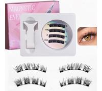 2 Paires Faux Cils Magnetique, Faux Cil Imperméables, Réutilisables Magnétiques Aspect Naturel Cils, Magnetic Eyelashes avec Applicateur, Aucune Colle Nécessaire (A)