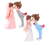2 Paires Figurines de Couple de Modèles de Mariés Décoration de Gâteau Ornement Saint