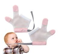 2 Paires Gants Anti Succion Pouce Enfant, gants Pour Arreter De Sucer Pouce Avec Lien, En Maille Douce - Respirant - Protection Des Doigts - Pour Bébés Garçons Et Filles (Size: S/M/L)