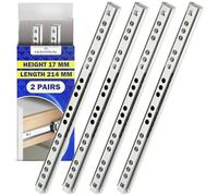 2 Paires Glissiere pour Tiroir sur Roulement à Billes 214x17 mm