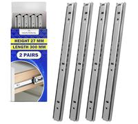 2 Paires Glissiere pour Tiroir sur Roulement à Billes 300mm x H 27 mm