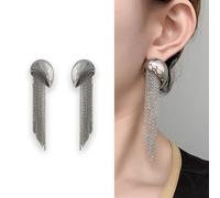 2 paires haut de gamme gland boucles d'oreilles pour les femmes, or et argent chaîne frange déclaration boucles d'oreilles, cadeau bijoux