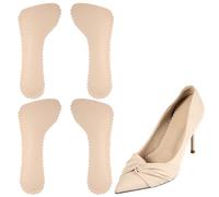 2 Paires Inserts de Chaussures pour Femmes, Invisibles Coussinets Soutien de la Voûte Plantaire Antidérapants 3/4 Semelles Intérieures Confortables pour Sandales Chaussures Plates (Beige)