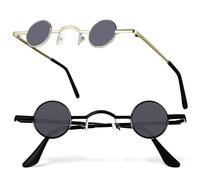 2 Paires Lunettes De Soleil Mini Rondes, Vintage De Petites Lunettes De Soleil, Petites Lunettes De Soleil Hippie, Petites Lunettes De Soleil Ronde Mini, Pour Femmes, Fille, Hommes, Fête, Costume