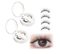2 Paires Magnetic Lashes, Réutilisable, avec applicateur Faux Cils Magnetique Facile à porter et à enlever Faux Cils Magnetique Naturel