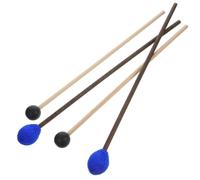 2 Paires Maillets de Marimba en Bois, Baguettes de Percussion | Fil de Laine, Tête en Caoutchouc, pour Blocs de Xylophone et Tongue Drums, Accessoires D’instrument