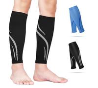 2 Paires Manchon de Compression Mollet Femmes Hommes Bas de Contention Chaussettes Sans Pied Chaussette pour Circulation Sanguine Jambes Varices l'œdème Running Sport Cyclisme Voyage Avion Infirmières
