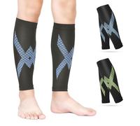 2 Paires Manchon de Compression Mollet Femmes Hommes Bas de Contention Chaussettes Sans Pied Chaussette pour Circulation Sanguine Jambes Varices l'œdème Running Sport Cyclisme Voyage Avion Infirmières