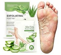 2 Paires Masque Exfoliant Pedi-Peeling, Chaussettes Exfoliantes pour Peaux Sèches, Gommage Callus Soin Peau Morte, Hydratant et nourrissant, Beauté des Pieds, Facile et Rapide(Aloe Vera）