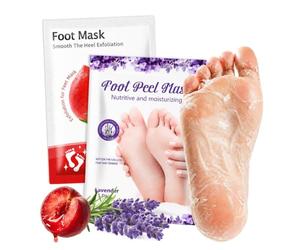 2 Paires Masque Pieds Peeling, Masque Pieds Peeling Exfoliant, Exfoliant et Chaussettes Hydratantes, Talons et Peau Morte Sèche pour des Pied Doux,Masques pour les Pied,Pêche + Lavande