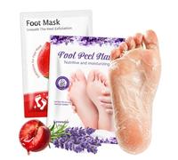 2 Paires Masque Pieds Peeling, Peeling Exfoliant, Pêche + Lavande