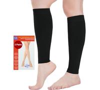 2 Paires Medicale Bas de Contention Femme et Homme 20-30mmhg Classe 2, Mollets Chaussettes de Contention pour Les varices, l'œdème, Vol de Voyage (2x Noir, S)