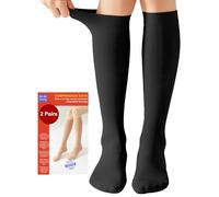 2 Paires Medicale Bas de Contention Femme et Homme 20-30mmhg Classe 2, Soutien Graduel Chaussettes de Contention pour Les Varices, l'œdème, Vol de Voyage (2x Noir, XXL)