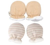 2 Paires Mitaines d'hiver pour Bébé 0 à 12 mois Chaud Moufle Doublure en Molleton en Coton Moufle bébé Naissance Moufles de protection anti-griffure pour bébé Fille Garçon