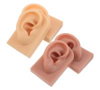 2 Paires Modèle D’oreille en Silicone Souple et Entraînement | Surface Pratique et Facile à Nettoyer, pour Écoles de Beauté, Cours D’anatomie, Bijoux et Aiguilles