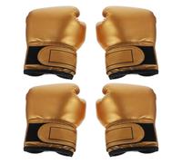 2 Paires Moufles de Boxe Garçon et Filles en Cuir PU | Protection Double pour Mains, Style Élégant Or, Usage Sport et Jeu Familial, pour Tout-petits