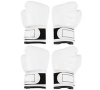 2 Paires Moufles de Boxe Junior pour Garçon et Filles | PU Blanc, Rembourrage Mousse, Absorption des Chocs, pour Paquet de Frappe et Pratique Taekwondo