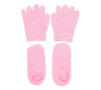2 Paires Moufles et Chaussettes de Spa Hydratants en Fil Rose | Cycle Nocturne, Hydratation Profonde et Nutrition, pour Mains Sèches et Pieds Secs, Usage Mixte