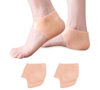 2 Paires Protège Talon Silicone Respirant, Talonnette Gel pour Soulager Douleur, Coussinets de Talon pour Femmes et Hommes, pour Arrière et Soulager La Douleur Pieds Sec (Beige)
