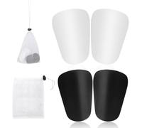2 Paires Protège-Tibias, Mini Protège-Tibias 8x5cm avec Sac de Rangement en Filet Mini Protège-Tibias de Football Équipement de Protection pour Jeunes et Adultes(Noir, Blanc)