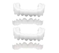 2 paires prothèses dentaires dents cosmétiques placages instantanés prothèses dentaires de dents temporaires haut et inférieur de dents, confort ajustez une taille 111