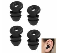 2 Paires Quiet Bouchons D'oreille Pour La Réduction Du Bruit,Bouchons D'oreilles Silicone,Bouchon Oreille Piscine, Pour Le Sommeil Et La Sensibilité Au Bruit,SNR 40% (Noir, Taille unique)