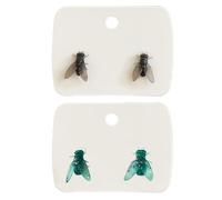 2 paires Realistic Fly Earrings, Boucles d'oreilles mouches réalistes, Mini boucle d'oreille mouche noire, Boucles d'oreilles amusantes Cadeau pour femmes (Mix)
