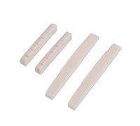 2 Paires Selle en Os de guitare, Écrou en Os Vache Sillet de Tête Fendu et Sillet de Chevalet en OS Bovins pour 6 Cordes Guitares Classiques et Guitare Acoustique