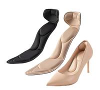 2 Paires Semelle Chaussure Trop Grande, Protege Talon Chaussure, Semelles Chaussures Trop Grandes, Semelles Chaussures Confort Femme, (Noir+Beige)