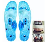 2 Paires Semelles de Massage Magnétique, Semelles de Chaussures d'acupression d'aimant Santé Semelles de Massage de Thérapie Magnétique Chaussures,L,Blue