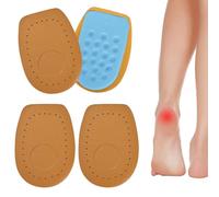 2 Paires Semelles Epine Calcaneenne,Talonnette,De Semelles Orthopédiques Rehaussante,Semelles Talon,Tendinite Tendon Achille,Semelle à Talon pour Hommes et Femmes, Brun