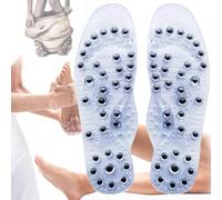 2 Paires Semelles magnétiques amincissante fatigue soulageant les chaussures d'acupression semelles intérieures soins de santé massage des pieds semelles de taille,S,Clear