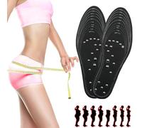 2 Paires semelles magnétiques amincissantes, semelle reflexologie plantaire, semelles intérieures de chaussures d'acupuncture de thérapie des pieds de massage,Black