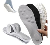 2 Paires SEMELLES ORTHOPÉDIQUES MÉMOIRE DE FORME Femme/Homme - Semelles Chaussures Confort avec Absorption des Chocs, Soutien Voûte Plantaire et Respiration Anti-Odeur (39-40, Noir+Gris)