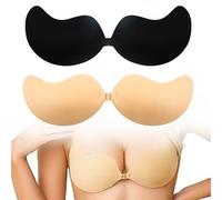 2 Paires Soutien Gorge adhesif Push up,Soutien-Gorge Auto-adhésif Doux pour la Peau pour Les Robes Dos Nu, Les Maillots de Bain, Les Robes de soirée et Les Robes de mariée