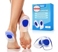 2 Paires Talonnettes en Gel,Semelle orthopédique, Silicone souple, Coussinets pour talon arrière, Antichoc Confortable, Soulage Douleurs Pieds, Femme & Homme(L, Bleu)