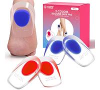 2 Paires Talonnettes en Gel, Talonnette Silicone Semelle Talon, Rouge et Bleu Coussinet Talon Chaussure, Soulagement du Talon du Pied