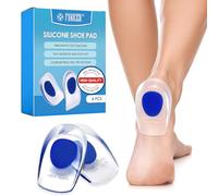 2 Paires Talonnettes en silicone-Grande taille bleu, Semelle intérieure, Epine Calcaneenne Silicone Talonette, Soulage Douleurs Pieds Semelle Talon, Soulage la fasciite plantaire