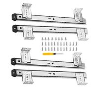 2 paires Taux de roulement à billes lourdes - Pour les traces de glissière du plateau du clavier à glissement, avec un support de hauteur réglable, support latéral, sous les coureurs de bureau, kit de