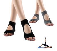 2 Paires Yoga Antiderapant Chaussettes pour Femmes, Chaussettes Pilates en Coton, Respirant Chaussette Pilates Femmes, Chaussette Antidérapante Femme pour Yoga Pilates Ballet Femme Fitness(EU34-39)