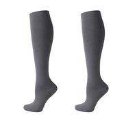 (2 Pairs)Compression Socks for Men and Women Flight Socks Compression Stockings Running Socks for Running,Shin Splints,Flight Travel-Boost Stamina, Circulation and Recovery (S-M,Dark Gray)