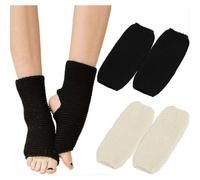 2 Pairs Knitted Yoga Leg Warmers for Ascergery Women, Yoga Socks Toeless Training Ballet