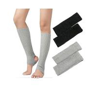 2 Pairs Knitted Yoga Socks Leg Warmers Women Winter Warm Knit Crochet Leg Warmers Boot Cuffs Boot Topper Socks