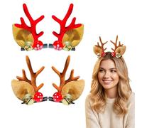 2 Pairs Reindeer Antlers Xmas Hair Clip,Christmas Reindeer Antlers Headband Hairpins,Cute Hair Accessories for Women Girl