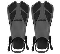 2 Palmes de plongée réglables, Palmes de plongée Longues à Talon Ouvert en TPR Souple pour la Natation, Conception Flexible et aérodynamique avec Deux canaux de Drainage pour rédui (M)