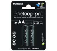 2 Panasonic Eneloop Pro Rechargeable AA HR6 Batteries Blister 1.2V 2500mAh