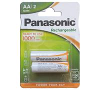 2 Panasonic Rechargeables Aa Ready To Use Batteries 1000Mah Nimh 1.2V 2Bl Neuf