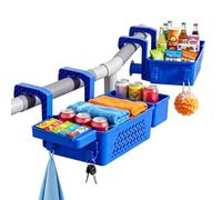 2 Panier de rangement au bord de la piscine, conteneur de piscine amovible | Panier de rangement pour piscine hors sol en PP, organisateurs spacieux au bord de la piscine, adaptés aux serviettes, jouets